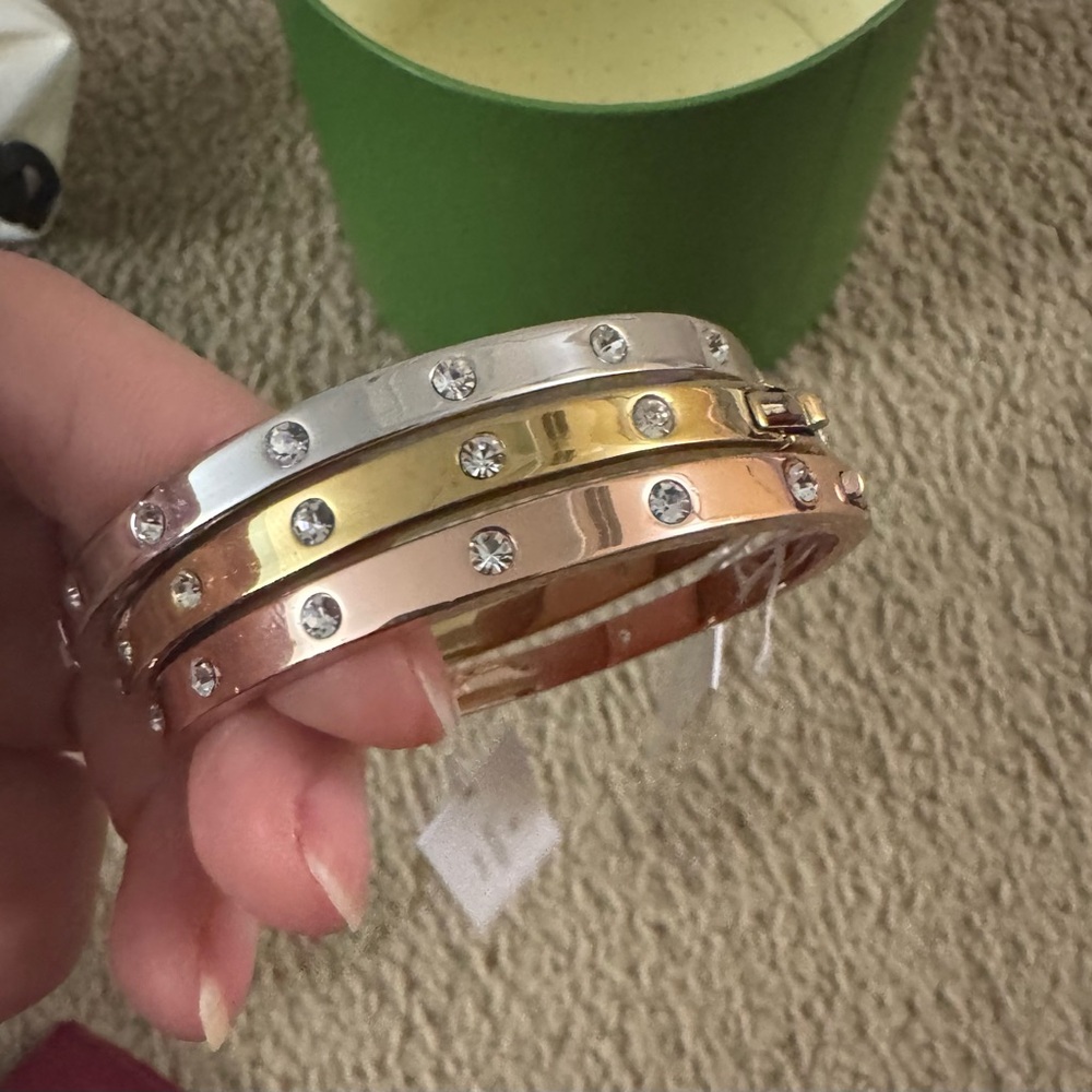 Kate Spade Trio of Crystal-Studded Bangles